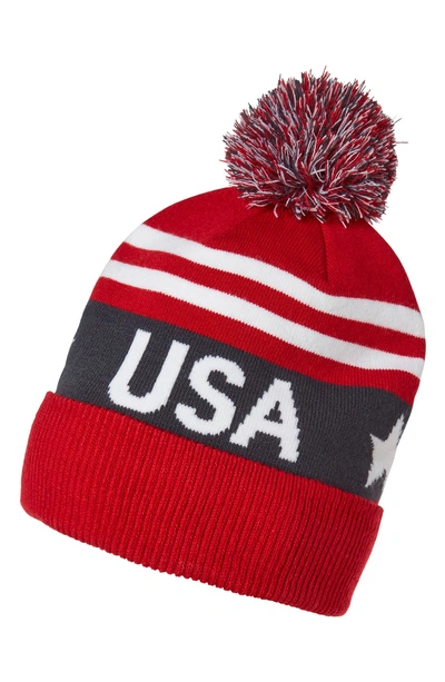 Shop Helly Hansen Going For Gold Knit Cap & Mittens Gift Set In Usa Olympian Blue