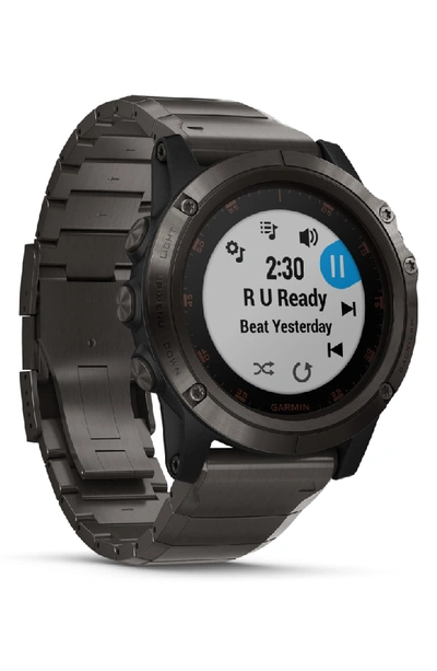 Shop Garmin Fenix 5x Plus Sapphire Premium Multisport Gps Watch, 51mm In Carbon Gray