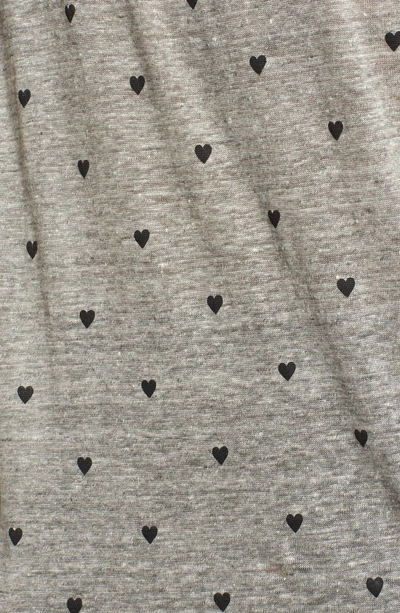 Shop Rails Cara V-neck Slub Knit Tee In Heather Grey Black Hearts