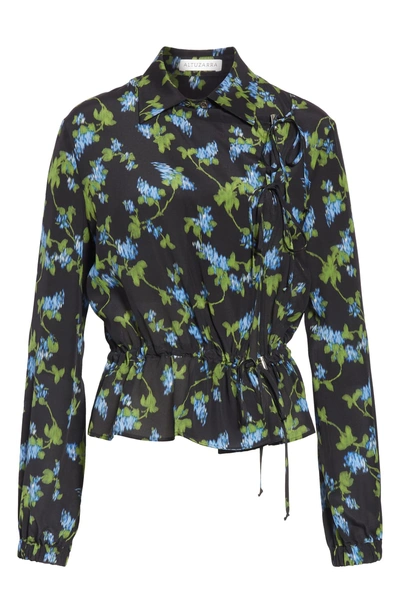 Shop Altuzarra Floral Print Silk Jacket In 001 Black