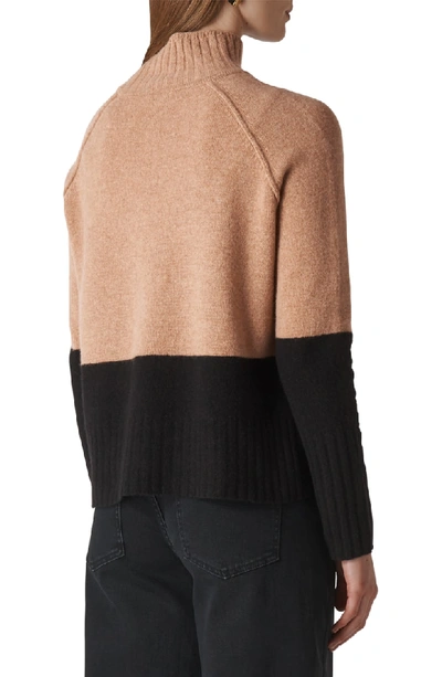 Shop Whistles Colorblock Merino Wool Sweater In Black