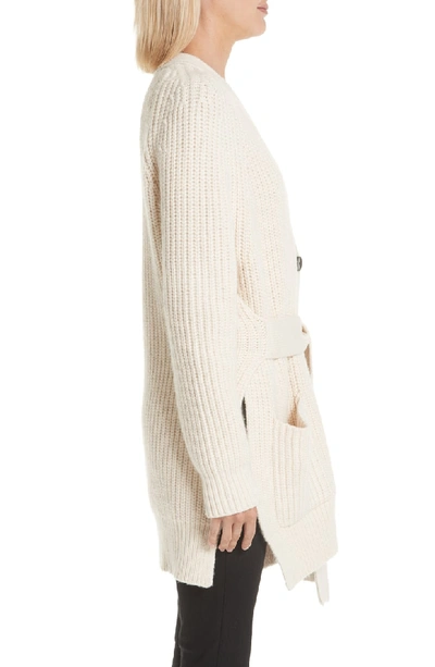 Shop Proenza Schouler Tie Waist Cardigan In 00101 Off White