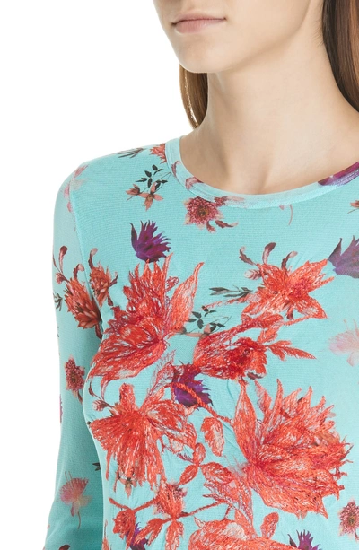 Shop Fuzzi Embroidered Floral Tulle Top In Limpido