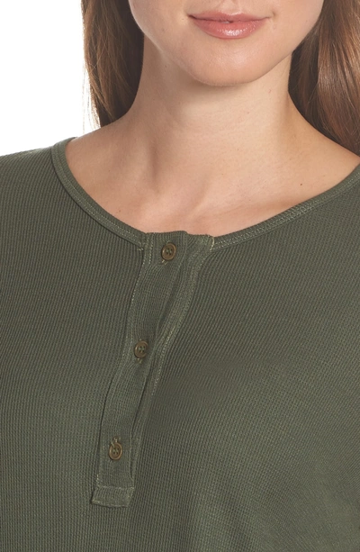 Shop Lacausa Chalet Thermal Henley In Cypress