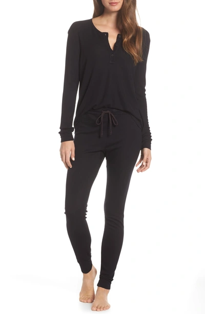 Shop Lacausa Chalet Thermal Henley In Tar