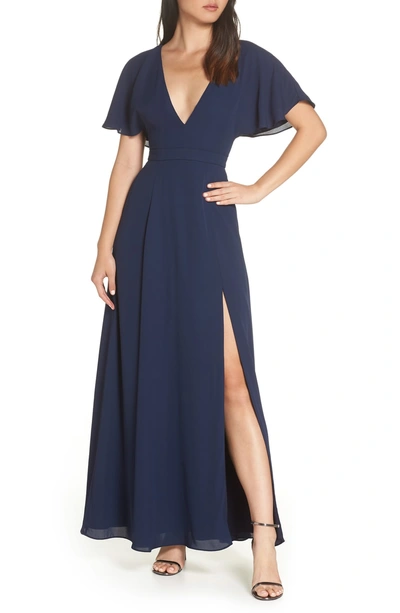 Shop Fame And Partners A-line Gown In Navy