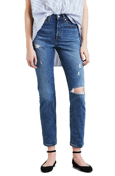 Shop Levi's Wedgie Icon Fit Ripped High Waist Ankle Jeans In Higher Love