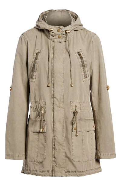 Parachute hooded cotton top utility jacket