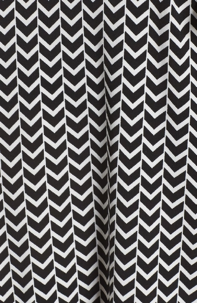Shop Leota Print Jersey Faux Wrap Dress In Herringbone-black