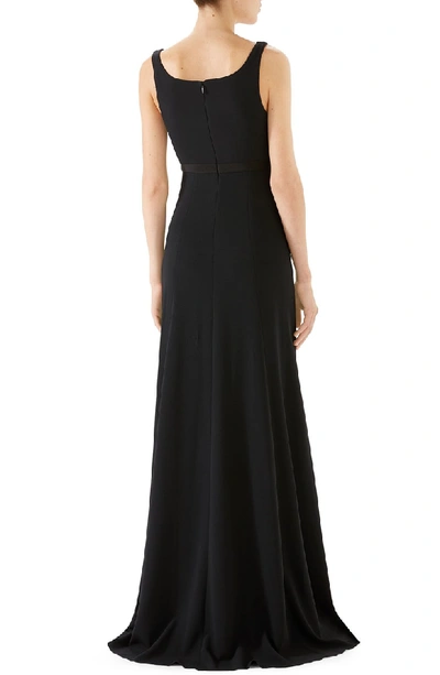 Shop Gucci Bow Embellished A-line Gown In 1000 Black