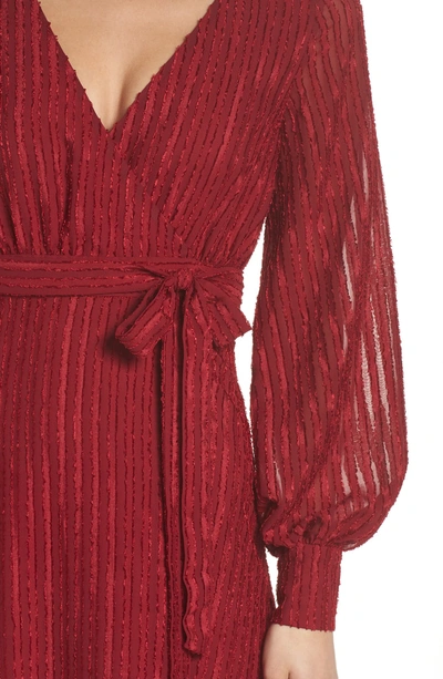 Shop Fame And Partners The Rachel Wrap Gown In Burgundy