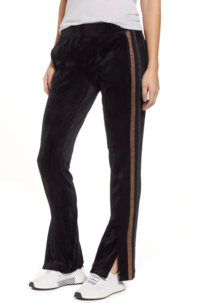 Shop Pam & Gela Shimmer Stripe Track Pants In Black