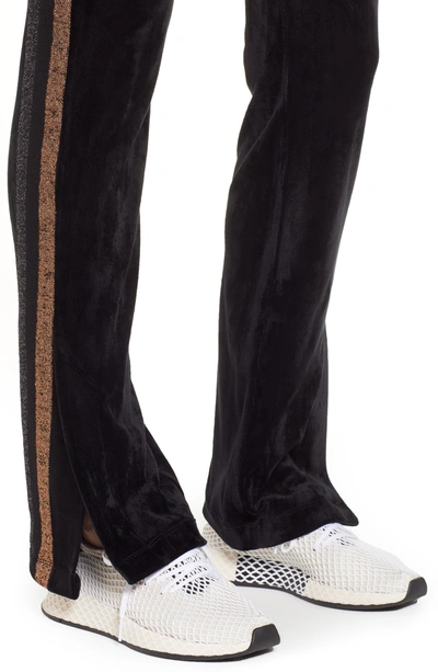 Shop Pam & Gela Shimmer Stripe Track Pants In Black