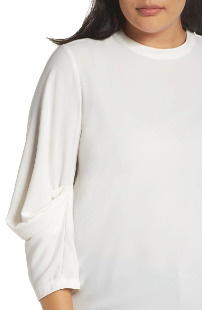 Shop Vince Camuto Draped Sleeve Top In Pearl Ivory