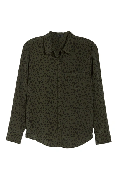 Shop Rails Kate Print Shirt In Olive Cheetah