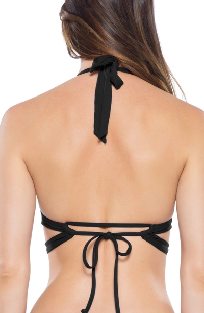 Shop Becca Color Code Split Strap Bikini Top In Black