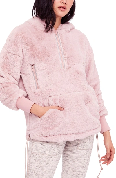 Shop Free People Movement Free People Fp Movement Off The Record Soft Fleece Hoodie In Taupe