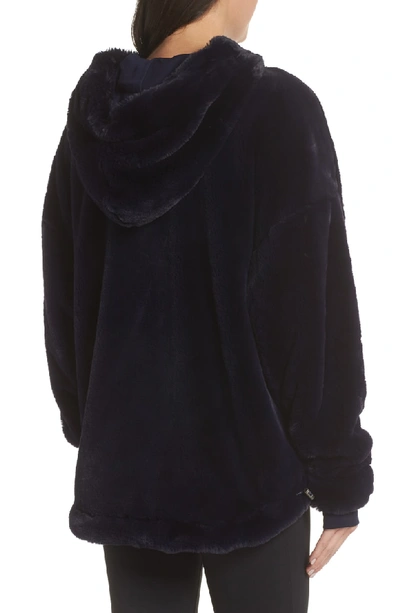 Shop Free People Movement Free People Fp Movement Off The Record Soft Fleece Hoodie In Dark Blue