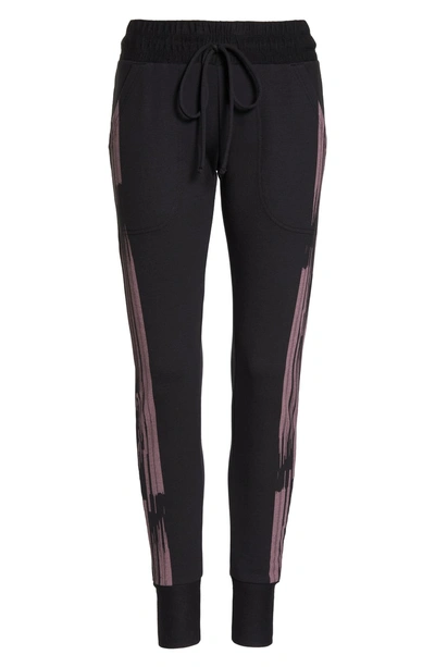 Shop Free People Fp Movement Sunny Skinny Sweat Jogger Pants In Black/ Pink