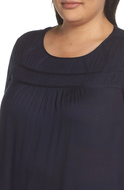 Shop Vince Camuto Pleat Yoke Top In Classic Navy