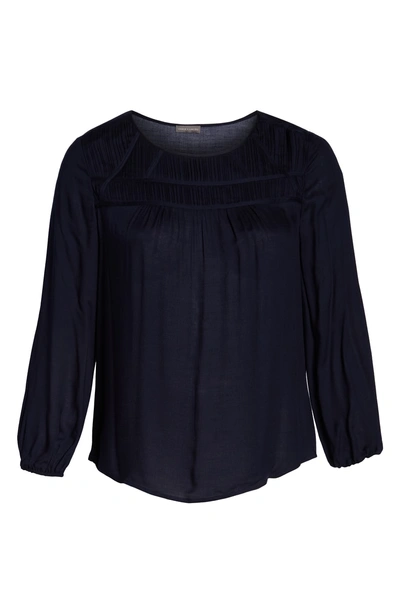 Shop Vince Camuto Pleat Yoke Top In Classic Navy