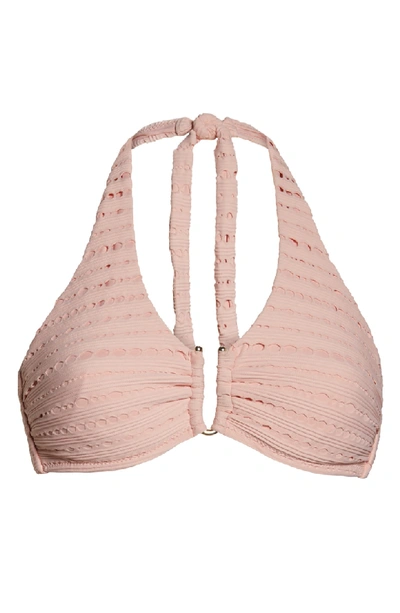 Shop Heidi Klein Core D-g U-bar Halter Bikini Top In Pink