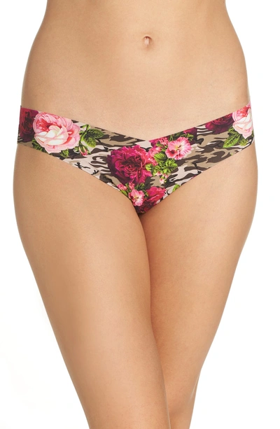 Shop Commando Print Microfiber Thong In Camo Rose