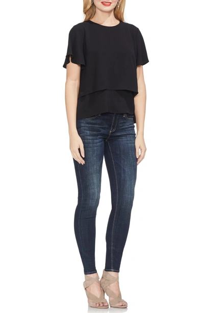 Shop Vince Camuto Tiered Top In Rich Black