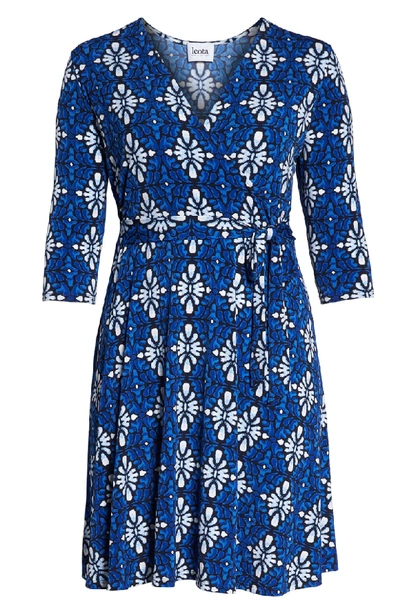 Shop Leota Wrap Dress In Terrazzo Blue