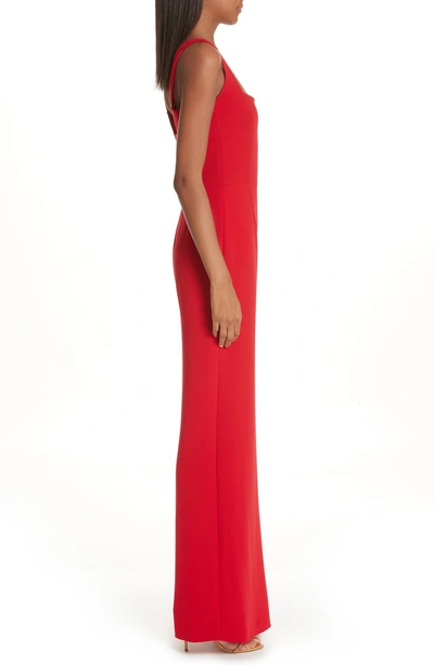 Shop Galvan Sunrise Crepe Wide Leg Jumpsuit In Red