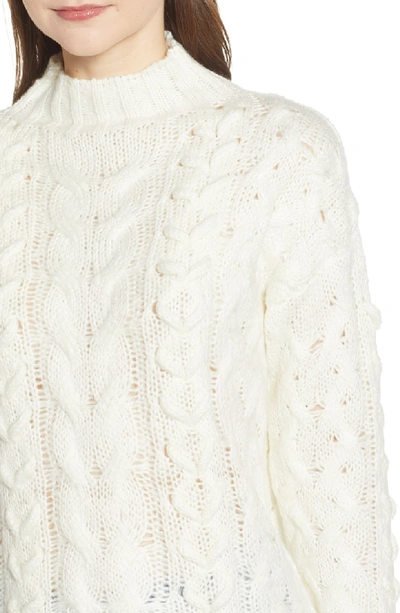 Shop Moon River Braided Cable Knit Sweater In Ivory