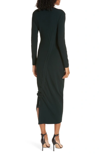 Shop Milly Diagonal Ruched Tunnel Dress In Hunter Green