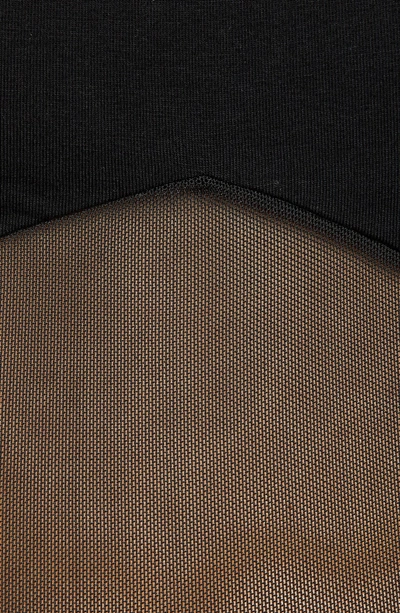 Shop Tiger Mist Valora Sheer Detail Sleeveless Bodysuit In Black