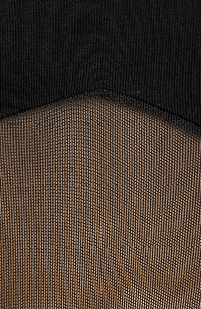 Tiger Mist Valora Sheer Detail Sleeveless Bodysuit In Black