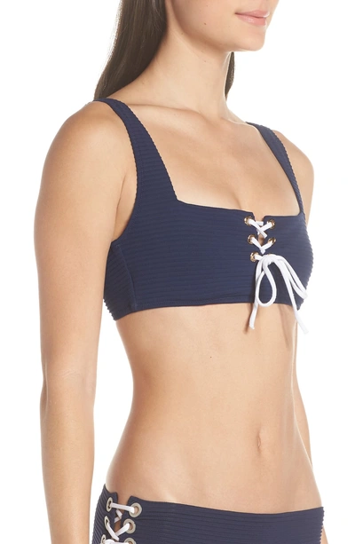 Shop Heidi Klein Carlisle Bay Lace Square Neck Bikini Top In Navy