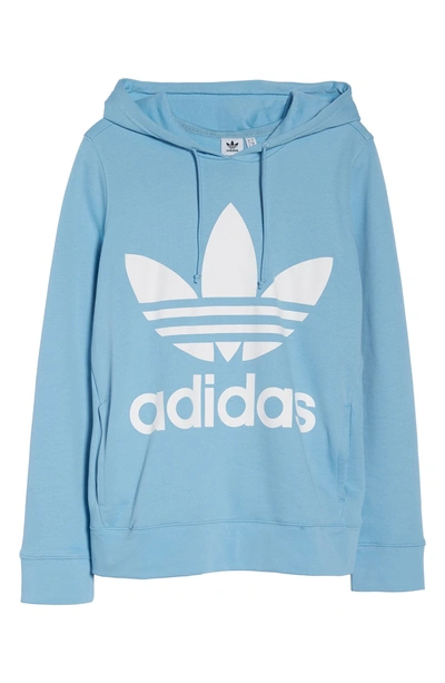 Shop Adidas Originals Trefoil Hoodie In Clear Blue
