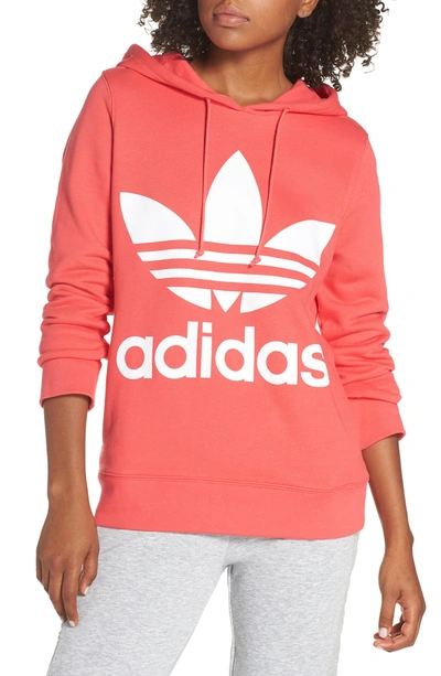 Shop Adidas Originals Trefoil Hoodie In Core Pink