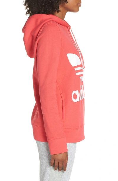 Shop Adidas Originals Trefoil Hoodie In Core Pink