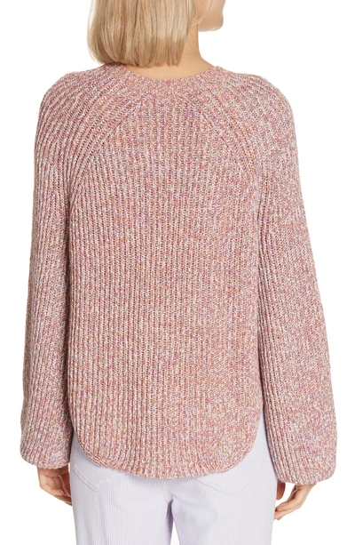 Shop Frame Marled Puff Sleeve Sweater In Lavender Multi