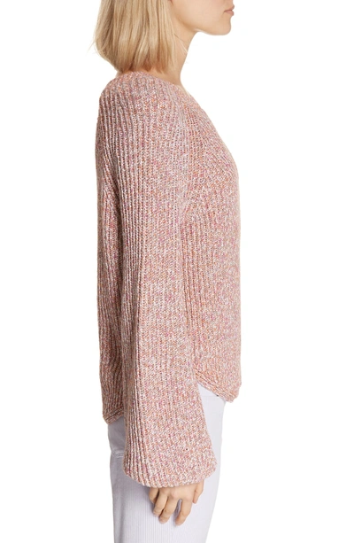 Shop Frame Marled Puff Sleeve Sweater In Lavender Multi