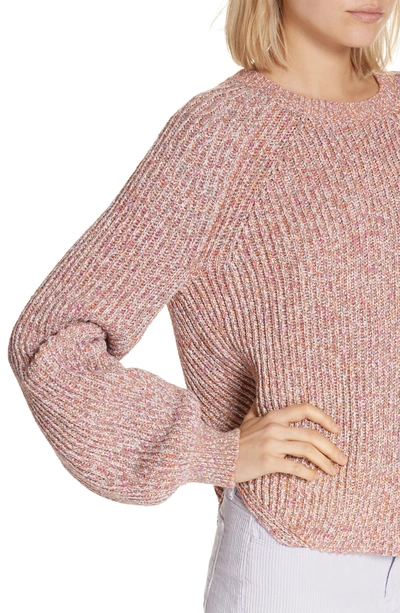 Shop Frame Marled Puff Sleeve Sweater In Lavender Multi
