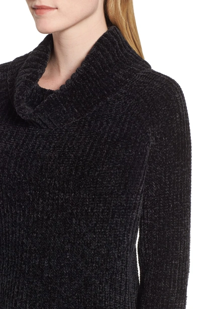 Shop Lucky Brand Cowl Neck Chenille Sweater In Lucky Black