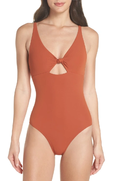 Shop Tory Burch Palma One-piece Swimsuit In Desert Spice