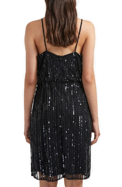 Shop French Connection Aster Shine Slipdress In Aaster Black/ Black