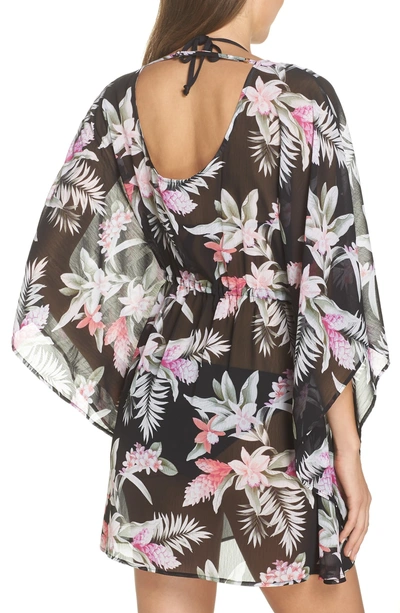 Shop Tommy Bahama Ginger Flowers Cover-up Tunic In Black