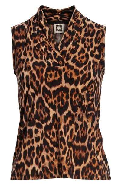 Shop Anne Klein Animal Print Sleeveless Top In Siena Combo