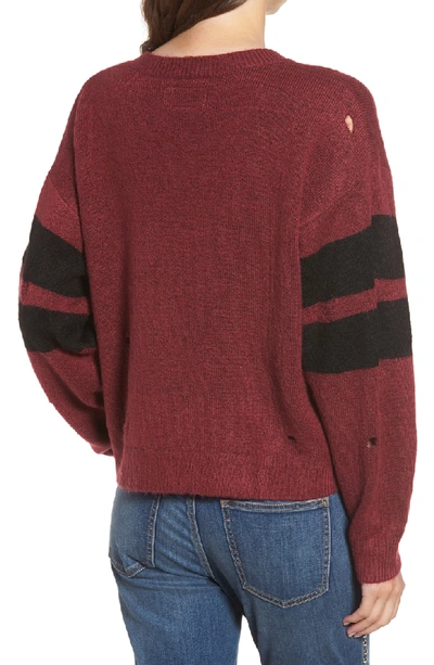 Shop Current Elliott The Yates Sweater In Cordovan/ Black Stripes