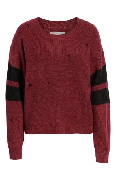 Shop Current Elliott The Yates Sweater In Cordovan/ Black Stripes