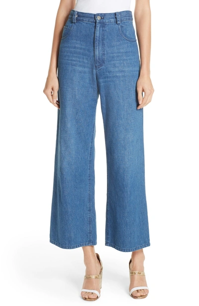 Shop Rachel Comey Clean Legion Crop Wide Leg Jeans In Classic Indigo