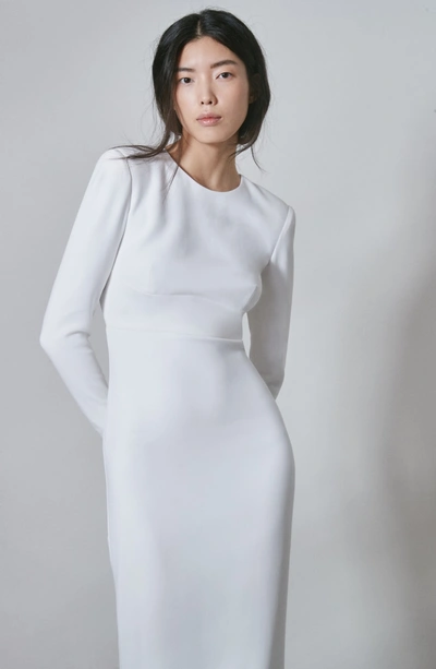 Shop Stella Mccartney F18 Ruby Long Sleeve Cutout Wedding Dress In White